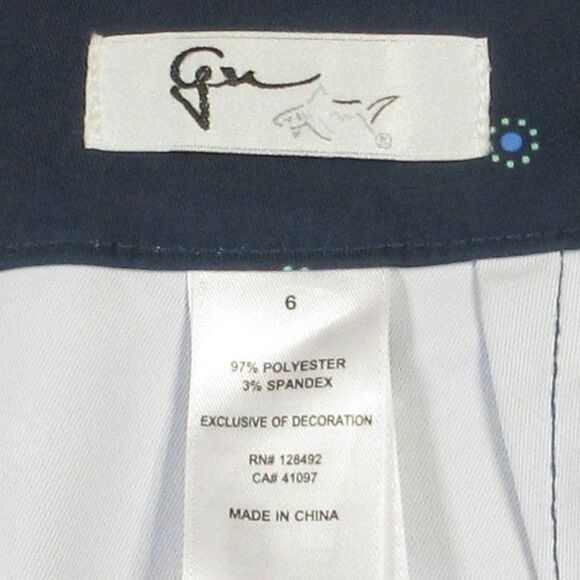 GREG NORMAN Play Dry Dot Cluster Bermuda Shorts Women's Size 6 Navy Blue - Picture 2 of 9